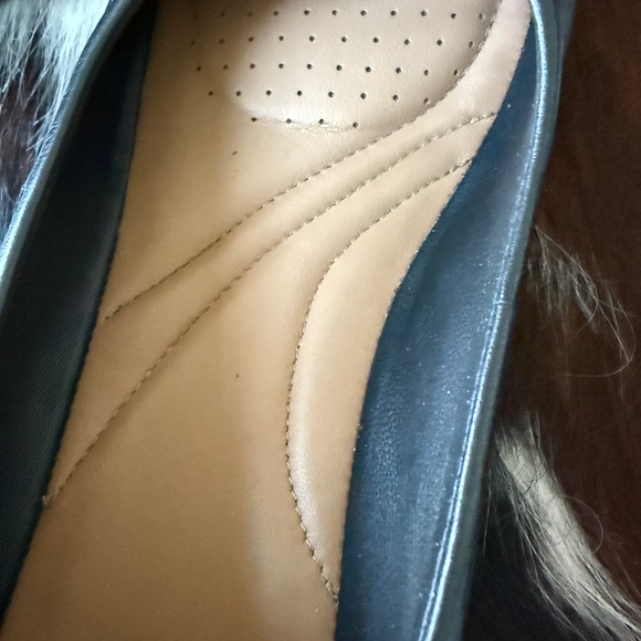 Clarks Leather Wynnmere Fox Ankle-Strap Wedges  - BLK - Sz 9.5 - Picture 7 of 15